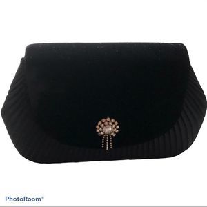 Rhinestones black clutch